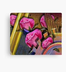 Rosen und Zahnrad. Leinwanddruck