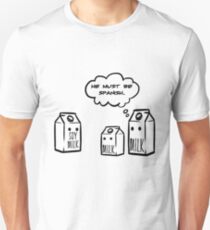 He Must Be Spanish Funny Soy Milk Joke Unisex T-Shirt