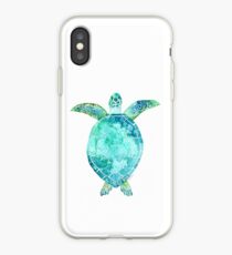 Blue Turtle, turtle art, ocean turtle swiming iPhone Case