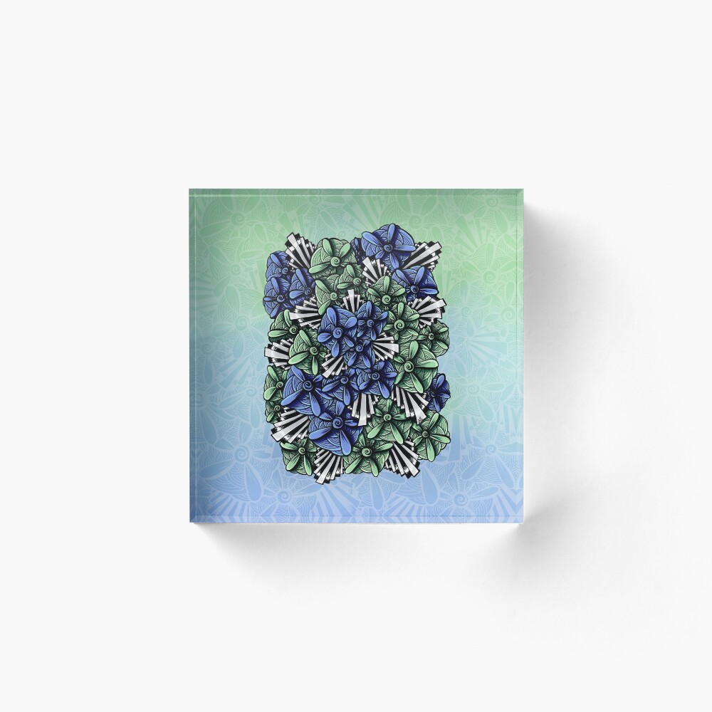 Zentangle Petal-Floodlights Acrylic Block