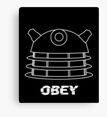 Dalek - Obey (White) Canvas Print