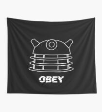 Dalek - Obey (White) Wall Tapestry