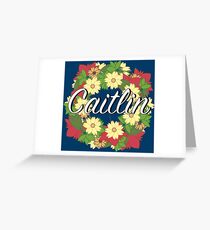Caitlin - Personalised Wreath of Flowers Greeting Card