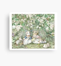 Brambly Hedge - Hawthorn blossom and babies Canvas Print