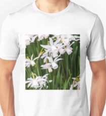 Field of blooming white daffodils Unisex T-Shirt