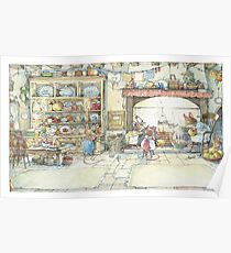 The Kitchen At Crabapple Cottage Poster