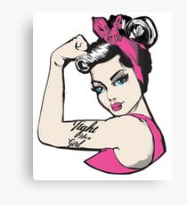 Breast Cancer Fight Like A Girl Canvas Print