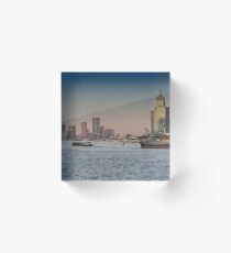 Busy Shanghai Pudong River Acrylic Block