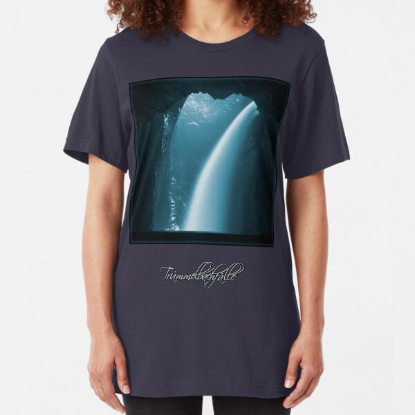 Trümmelbachfälle: cyan 2 (T-Shirt) Slim Fit T-Shirt