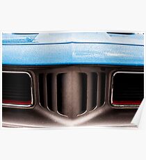 Classic Blue Car Grill Poster