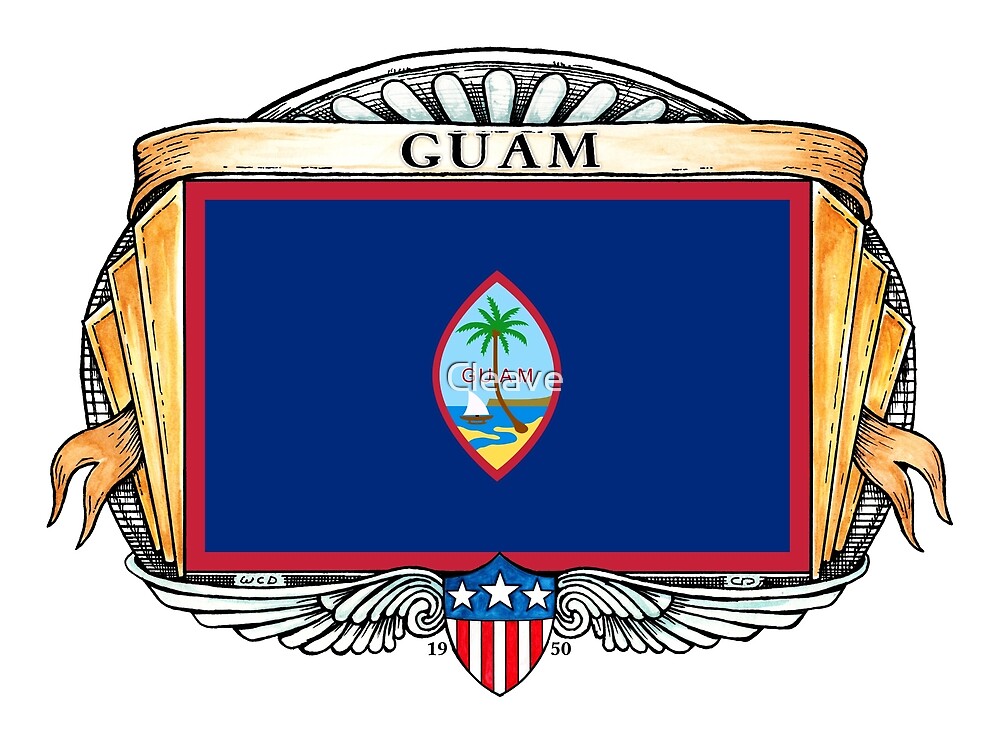 "Guam Art Deco Design with Flag" by Cleave Redbubble