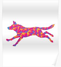 Colored Wolf Poster
