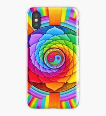 Healing Lotus Rainbow Yin Yang Psychedelic Mandala iPhone Case