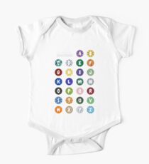 Gemstones Alphabet Shirt One Piece - Short Sleeve