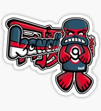 Grumpy Mascot Tag Sticker