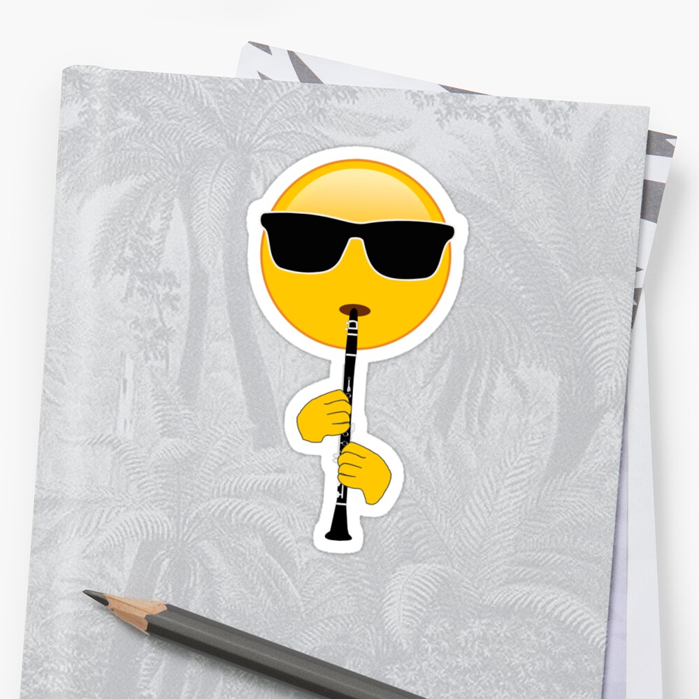 Pegatina «Emoji tocando el clarinete» de customshirtgirl | Redbubble