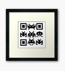 QR Code Space Invader Framed Print