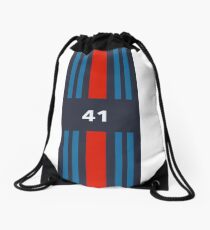 41: Racing Stripes Drawstring Bag