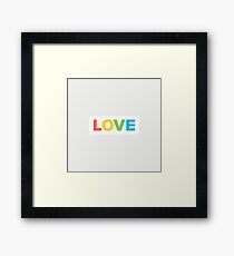 trendy romantic love inscription. valentine's day colourful lettering Framed Print