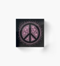 Peace in the stars - Pink Acrylic Block