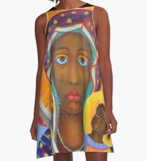 Black Madonna Poland artwork Polish Madonna print Virgin Mary painting Our Lady Religious painting A-Line Dress