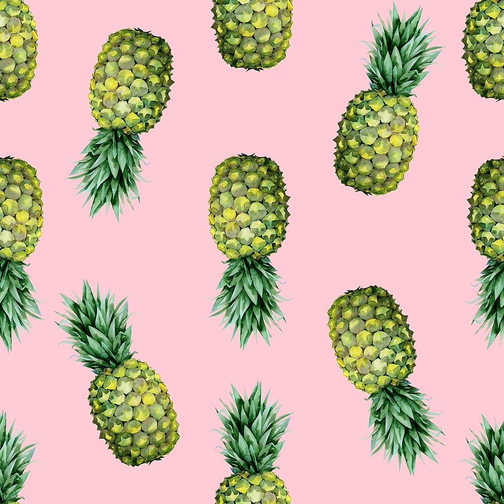 "Pineapples on Pink" by eybdesign | Redbubble