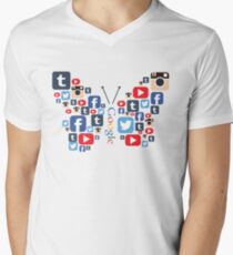 Social Butterfly Men's V-Neck T-Shirt