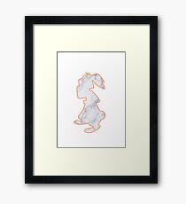Rabbit Marble Silhouette Framed Print