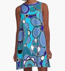 Blue Flowers A-Line Dress