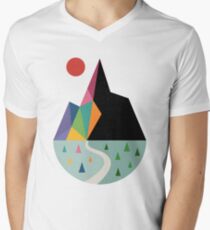 Camiseta para hombre de cuello en v Lado positivo