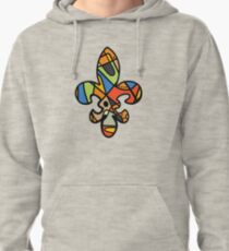 New Orleans abstract stained glass Fleur De Lis Pullover Hoodie