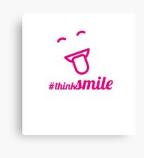 #thinksmile pink by DesignTouch Canvas Print
