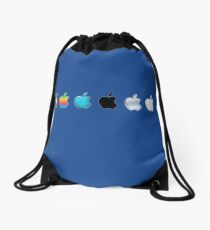 Apple Logo Evolution History Drawstring Bag