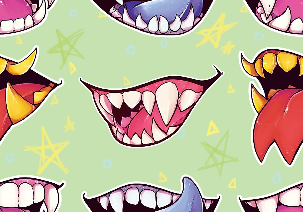 Monster Mouths By Pompadorkery Redbubble