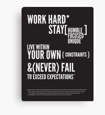Work Hard Canvas Print