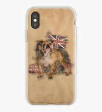 English Bulldog and England sketch iPhone Case
