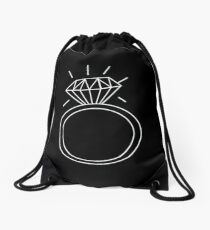 Engagement Ring Illustration Drawstring Bag