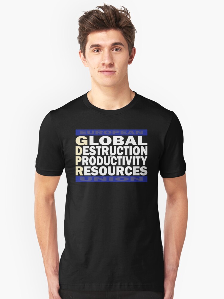 Alternate view of Global Destruction of Productivity Resources Slim Fit T-Shirt