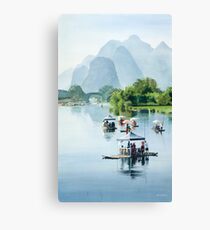 "Bamboo Rafting to Shangri La" Watercolor Canvas Print