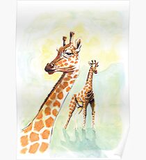 Neugierige Giraffe mit einem snobbish Blick Poster