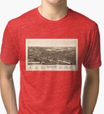 Aerial View of Bellevue Ohio Sandusky & Huron counties (1888) Tri-blend T-Shirt