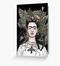 Frida Kahlo self portrait version Greeting Card