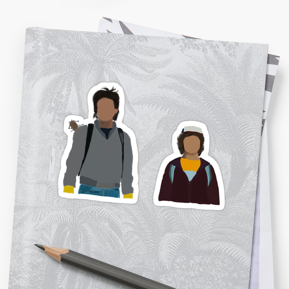 Stranger Things Fan Art Of Dustin And Steve Harrington Sticker By