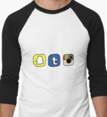 tumblr instagram snapchat apps Men's Baseball ¾ T-Shirt