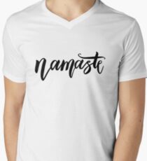 Lettering Namaste Men's V-Neck T-Shirt