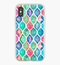 Watercolor Ogee Patchwork Pattern iPhone Case