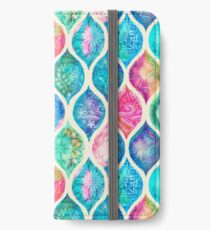 Watercolor Ogee Patchwork Pattern iPhone Wallet/Case/Skin