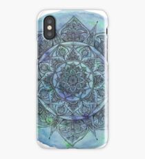 Marbled Blue Mandala iPhone Case