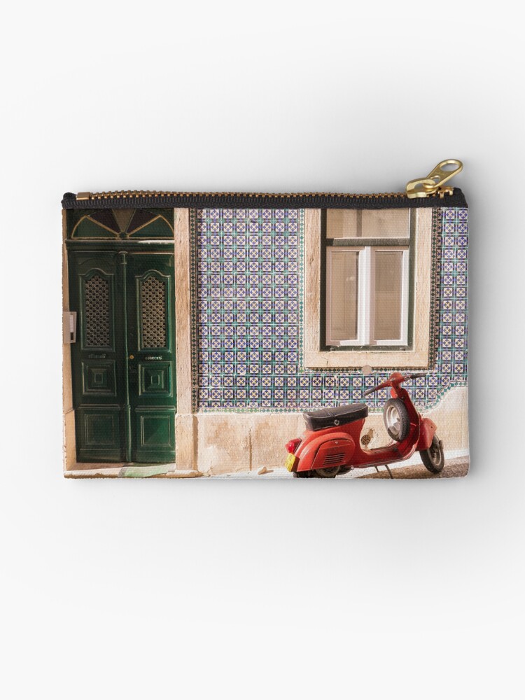 Scooter And Lisbon Door Souvenirs Zipper Pouch By For91days