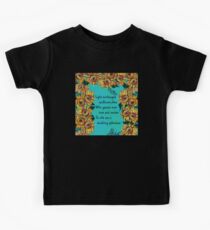 SUNFLOWERS QUOTE Yellow Aqua BlueTurquoise Floral Collection Kids Tee
